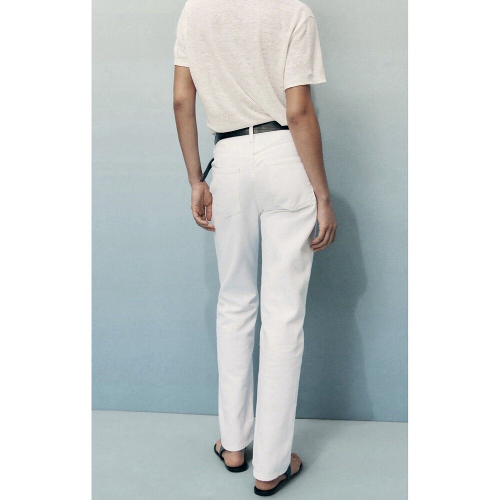 Mango Matilda White Jeans Womens Size 8 High Waist Regular Fit New Regular Fit